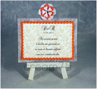Mini cavalletto ARANCIONE segnatavolo sposi matrimonio segna tavolo Mini cavalletto ARANCIONE segnatavolo sposi matrimonio segna tavolo