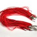  collana con filo organza e fili in cotone cerato colore rosso misura 43 cm