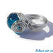anello tecnica wire perla crackle vetro azzurro 