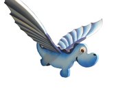 Draghetto blu da appendere, muove le ali con un semplice gesto