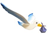 Cicogna blu da appendere, con un semplice gesto muove le ali