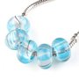5 perle in acrilico trasparente  sull'azzurro foro largo 