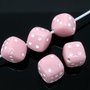10 perle 9mm Distanziatori Perle Cubo Dado in Acrilico Rosa 
