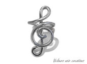 anello creato a mano chiave di violino metallo tecnica wire 