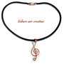 collana con chiave di violino creata a mano in rame 