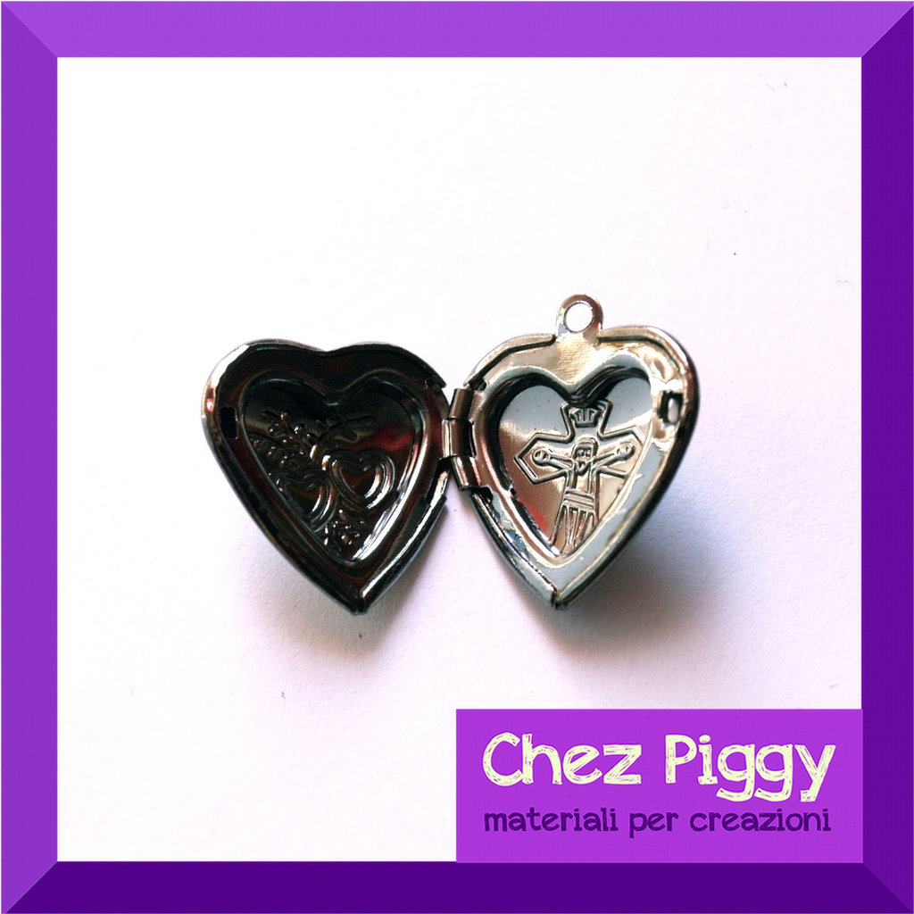 OHAYOO Medaglione Farfalla In Argento 925 Con Apertura A Cuore - Collana Donna Con Custodia E Panno