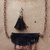 collana + orecchino frange ecopelle nero-bronzo