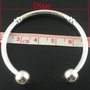 bracciale rigido 13 cm adatto per bambine , tono argento SCONTATO