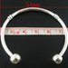  Bracciale Rigido Argentato adatto Perle a Foro Largo Europeo 19cm scontato