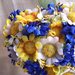 Cuore fiori blu e gialli
