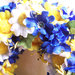 Coroncina fiori blu e gialli