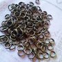 50 anellini doppi ottone per bigiotteria mm.5 ring 