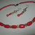 art 448  lunga collana in corallo di mare rosso con argento tibetano anallergico colore bronzo