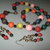 art 1032 collana in agata multicolore vera pietra naturale con inserti colore bronzo anallergico