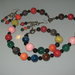 art 1032 collana in agata multicolore vera pietra naturale con inserti colore bronzo anallergico