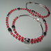 art 276 collana unisex uomo /donna con bracciale, in corallo rosso di mare, perle sfaccettate.con argento tibetano