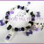 Bracciale "Mucca + Latte Lilla" fimo cernit kawaii idea regalo Natale