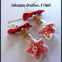 Orecchini Bottigliette Caramelle Candy Red Stelle