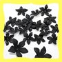 10 fiori acrilici neri 28mm