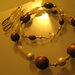 art  144  collana in agata bianco marrone  trasparente, perle drum, con orecchini e argento tibetano anallergico