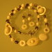 art  145 collana in agata bianca, perle round intarsiate, con orecchini ,argento tibetano anallergico