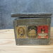 scatola portatutto decoupage con etichette vintage e decapata mis 20x10x12