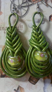 orecchini verdi nodo a pipa