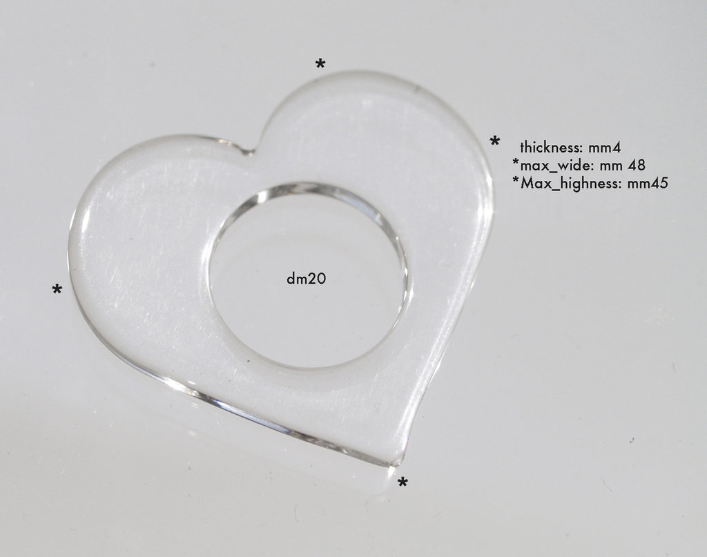 cuore ciondolo plexiglas - Gioielli - Collane - di FORME DI PLEXI