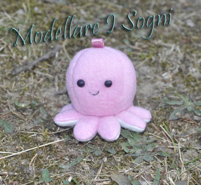 Portachiavi con polipo coccoloso rosa • Mio Peluche