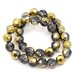 10 Perle Perline in Vetro Cristallo Oro 10mm Dia. 