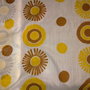 Taglio scampolo tenda tendaggio FINESTRA giallo marrone sole fiori vintage anni 70