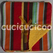 salviette cambio bebe lavabili  (strisce marroni & giallo)/ set of 5 cloth wipes 