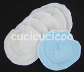 set di 6 coppette assorbilatte lavabili (BAMBU BIO azzurro) / set of 6 cloth nursing pads (organic bamboo)