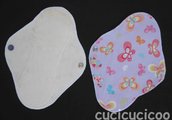 assorbente salvaslip impermeabile lavabile (BAMBU BIO bianco & farfalle) / waterproof AIO cloth pantyliner pad