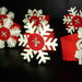 PORTATOVAGLIOLI IN FELTRO fiocco di neve e bottone cucito con filo dorato, handmade Collezione Speciale Natale