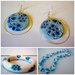 Collana girocollo con perle in fimo "murrina fiore petali blu azzurro" made in italy