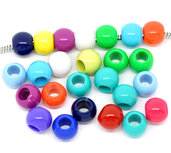  14  Perle in Acrilico a Foro Largo adatto Bracciale Europeo 11×9mm colori mix scontato