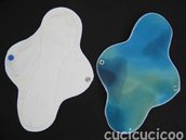 assorbente regolare impermeabile lavabile (BAMBU BIO bianco & tie dye) / regular waterproof cloth menstrual sanitary pad (ORGANIC BAMBOO)