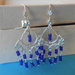 Orecchini chandelier con cristalli bluette.