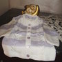 giacchino baby a righe bianco e  lilla