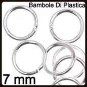 ♥ 100 ANELLINI APERTI 7 MM SILVER ARGENTATI MINUTERIA BIGIOTTERIA 7MM ♥