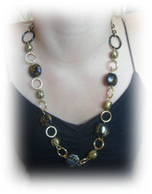 collana in perle di jaipur nero e oro