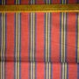 Taglio scampolo stoffa cotone righe rosso nero blu giallo vintage anni 70