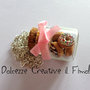 Collana kawaii bottigliea donuts, ciambelle glassate cioccolato