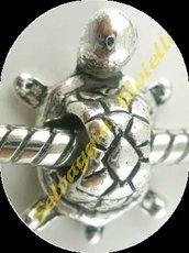 Confezione da 20 charms tartarughe in colore argento antico
