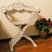 Antica sedia Savonarola decorata Shabby Chic