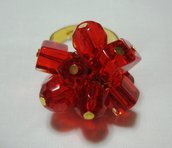 anello perle di vetro rosse!!