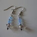 ORECCHINI SWAROSVKY bicono azzurri e cristallo bianco trasparente, filo e monachelle argentate anallergico, handmade  