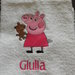 Asciugamano ricamato Peppa Pig,personalizzato con nome,accessori bambino