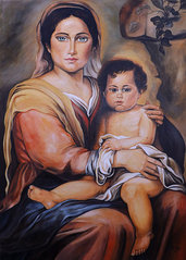 quadro capoletto madonna con bambino olio su tela 